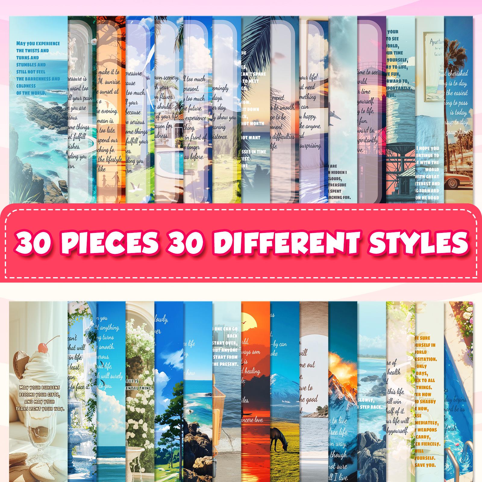 30 Красивых Реалистичных Пейзажных Вдохновляющих Текстовых Креативных Закладок Бумажные Закладки